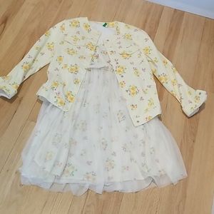 NWOT Benetton Strapless Floral Dress & Jacket